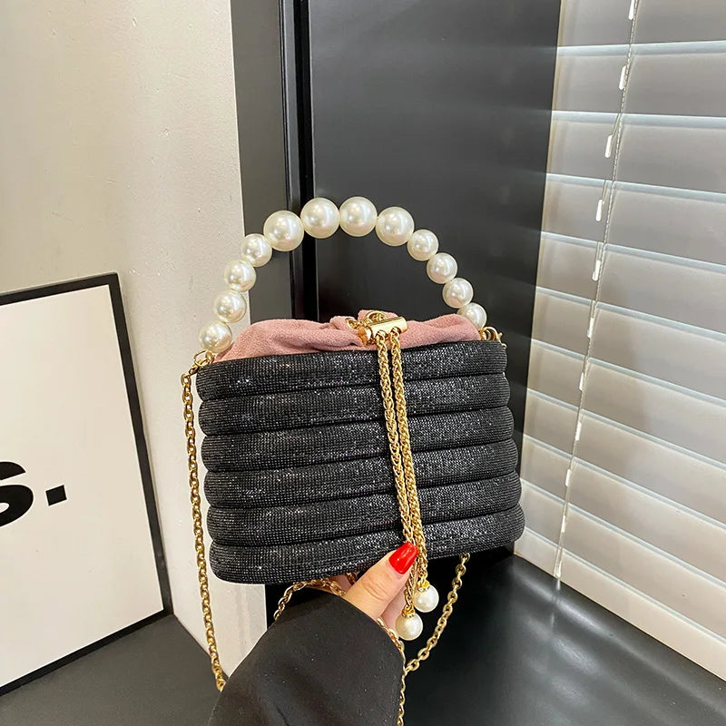 MOODS Luxury Evening Purses For Women Dazzling Pearl Beads Chain Crossbody Bag Dinner Party Clutch 2023 Luxury Designer Handbags