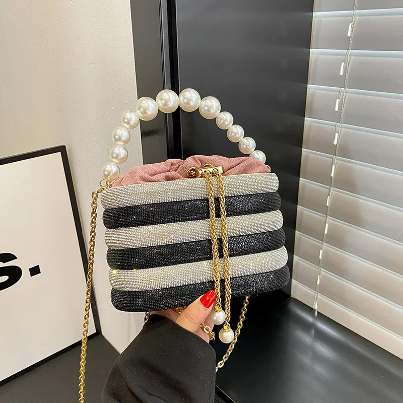 MOODS Luxury Evening Purses For Women Dazzling Pearl Beads Chain Crossbody Bag Dinner Party Clutch 2023 Luxury Designer Handbags