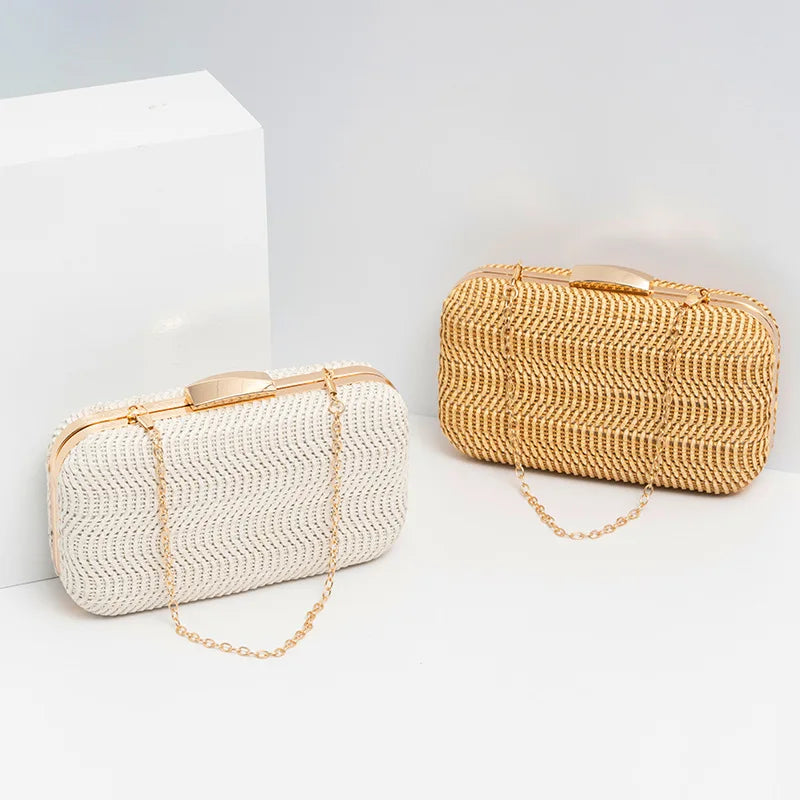 Casual Straw Women's Bag Yellow Clutch Woven Handbags Top Quality Luxury Bags Party Women's Shoulder Bags Purses Fashion Pouch