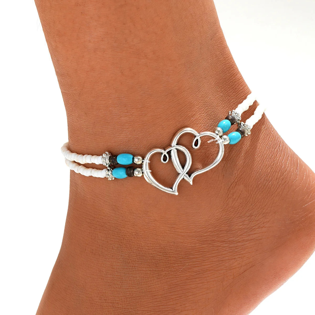 Bohemian Pearl & Shell Anklet Set - 3 Handmade Beach Bracelets for Women with Butterfly Charm