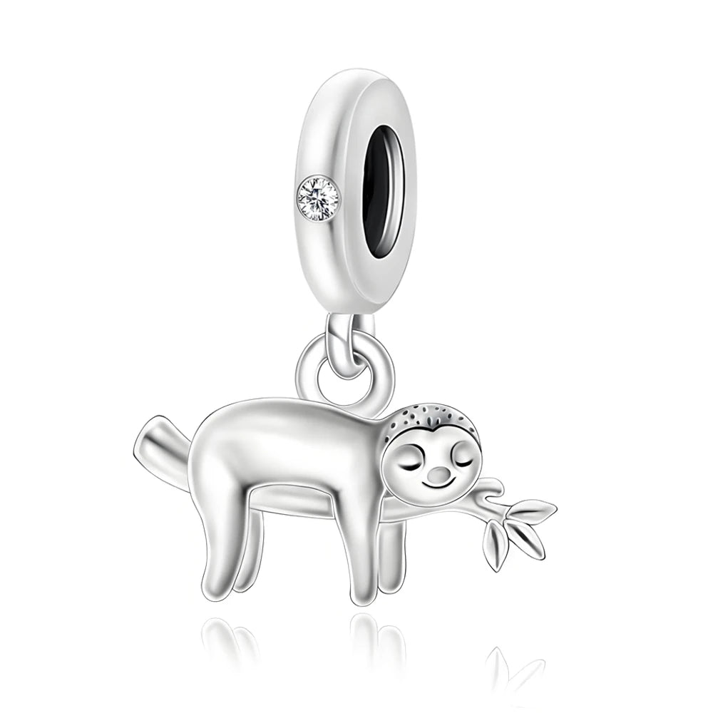 Cute Hanging Sloth Charm Fit Original Pan Bracelet DIY Women Jewelry Gift Sweet Animals Beads 2024 New Arrivals