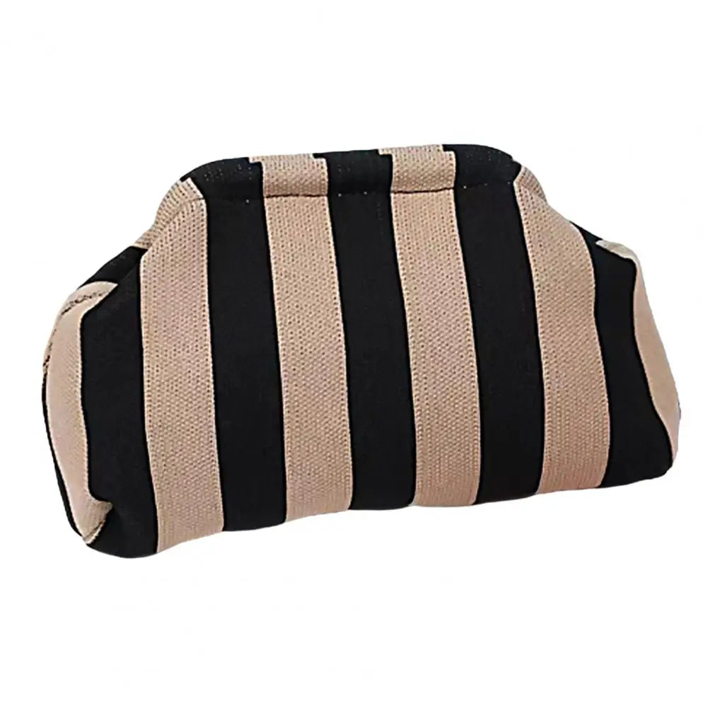 Women Handbag Colorblock Knitted Women Bag Large Mouth Cosmetic Cellphone Keys Stoarge Pouch Summer Beach Clutch Lady Purse