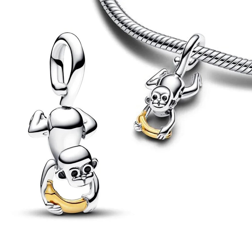 Cute Hanging Sloth Charm Fit Original Pan Bracelet DIY Women Jewelry Gift Sweet Animals Beads 2024 New Arrivals