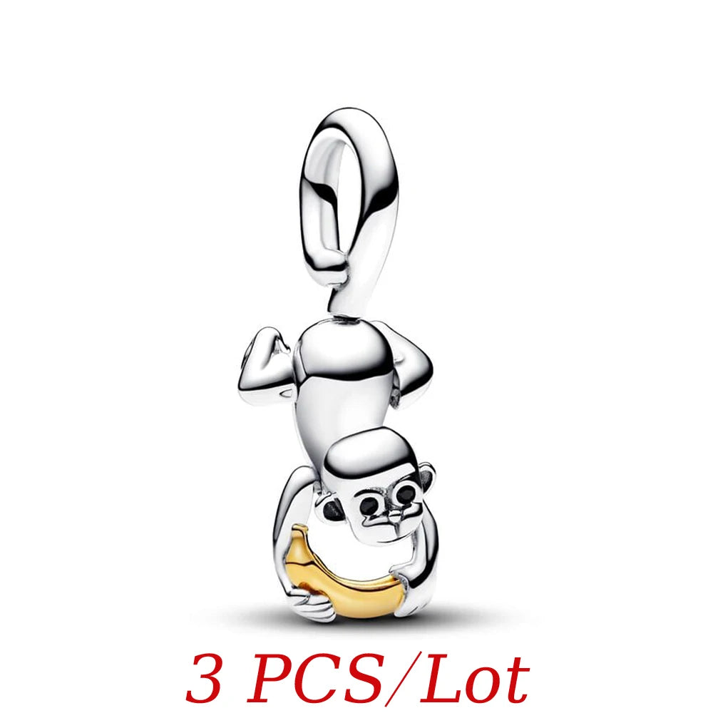 Cute Hanging Sloth Charm Fit Original Pan Bracelet DIY Women Jewelry Gift Sweet Animals Beads 2024 New Arrivals