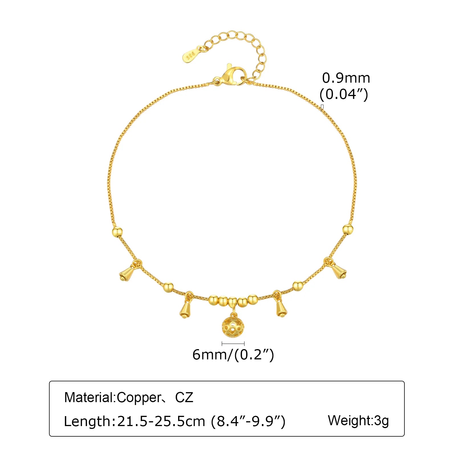 Stainless Steel Beach Anklet - Waterproof Adjustable Boho Foot Jewelry for Women