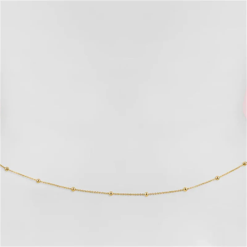 Girls' Vintage Beaded Belly Chain - Antique Gold Metal for Beach & Bikini Style