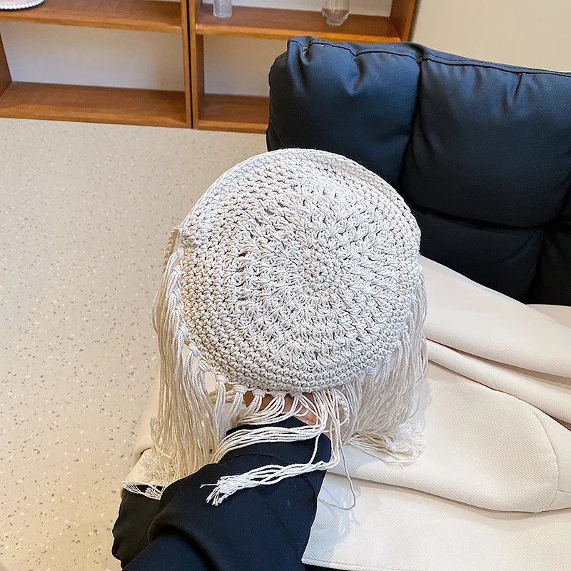 Handmade Cotton Woven Knitted Tassel Crossbody Bag Vintage Shoulder Messenger Bag Female Fashion Beach Summer Handbags 2023 bag