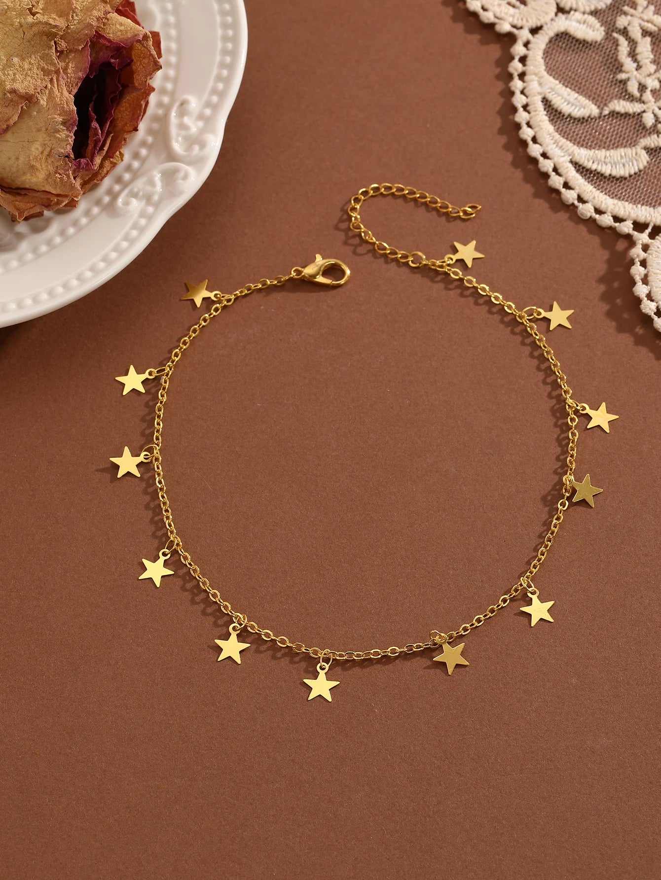 QIAMNI Summer Bohemia Crystal Cubic Zirconia Anklet For Women Girls Ankle Bracelet Leg Chain Beach Party Travel Foot Jewelry