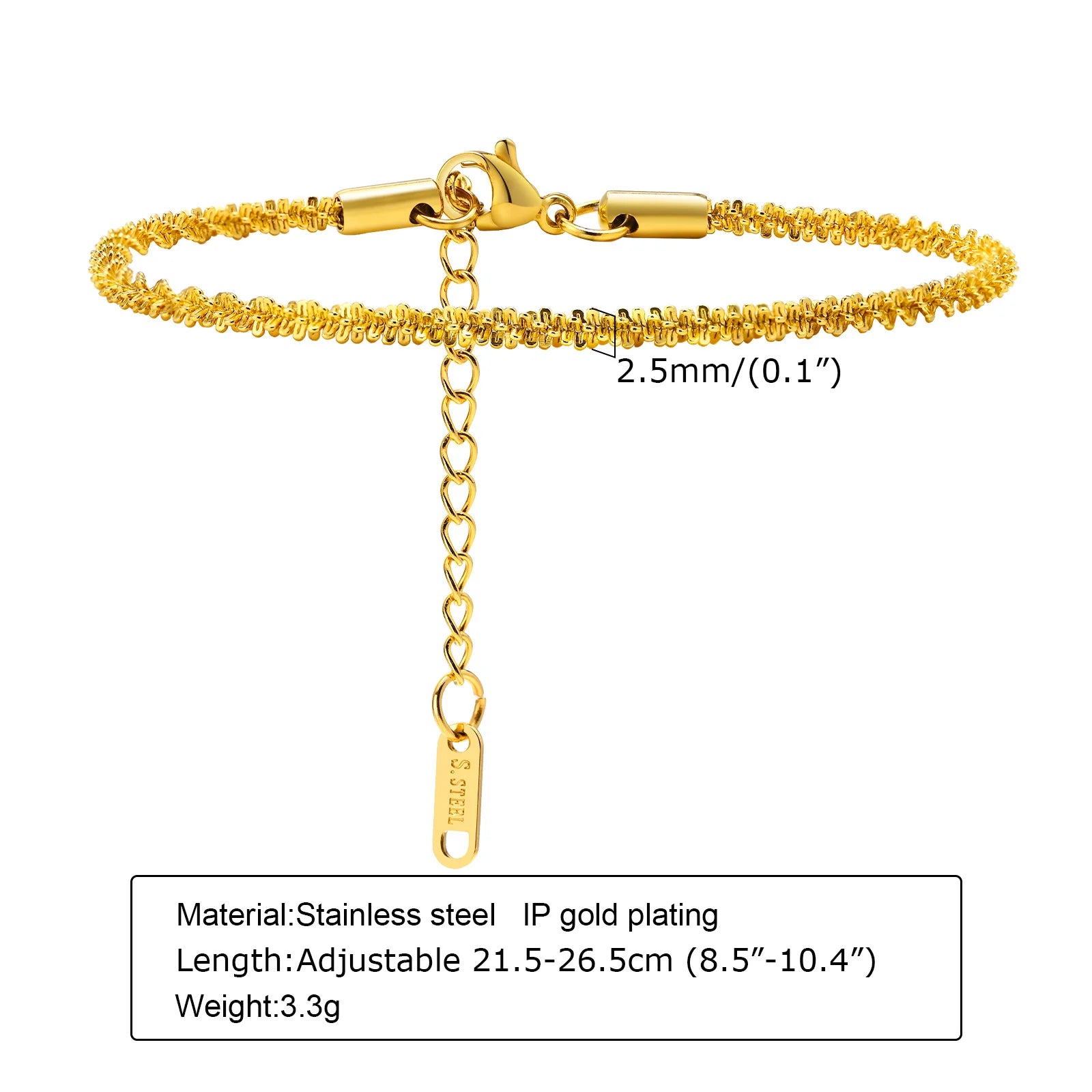 Stainless Steel Beach Anklet - Waterproof Adjustable Boho Foot Jewelry for Women