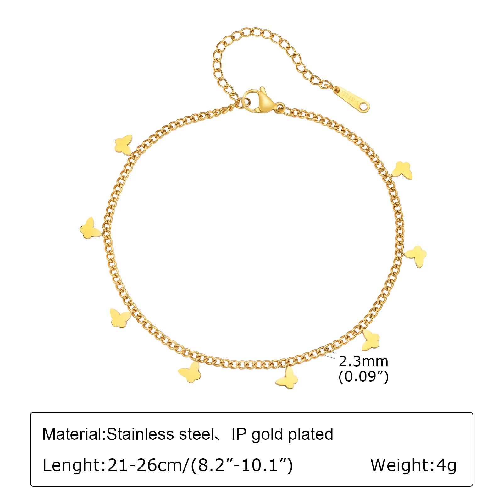 Stainless Steel Beach Anklet - Waterproof Adjustable Boho Foot Jewelry for Women