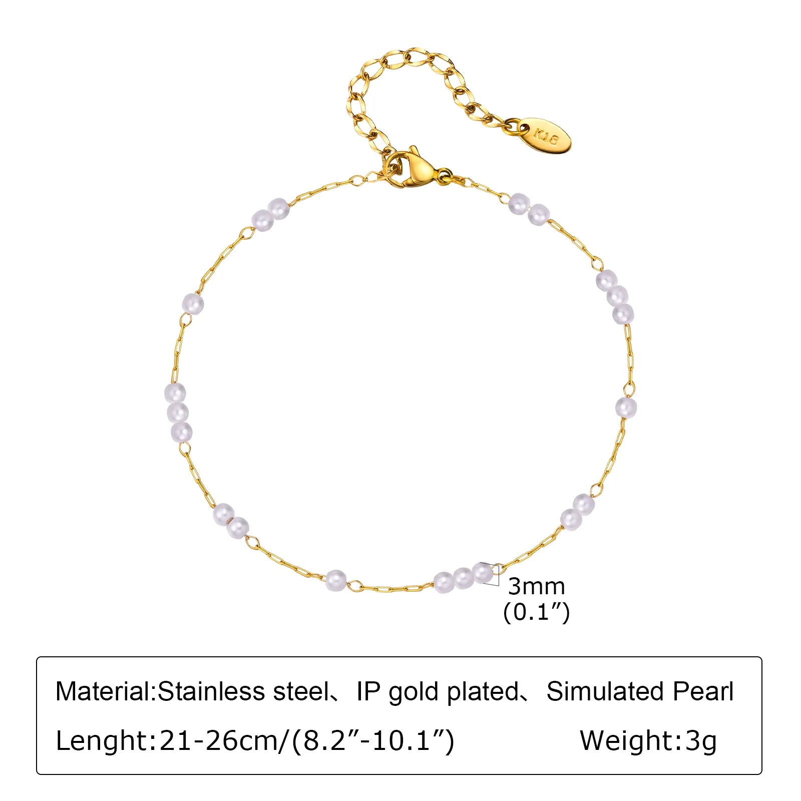 Stainless Steel Beach Anklet - Waterproof Adjustable Boho Foot Jewelry for Women