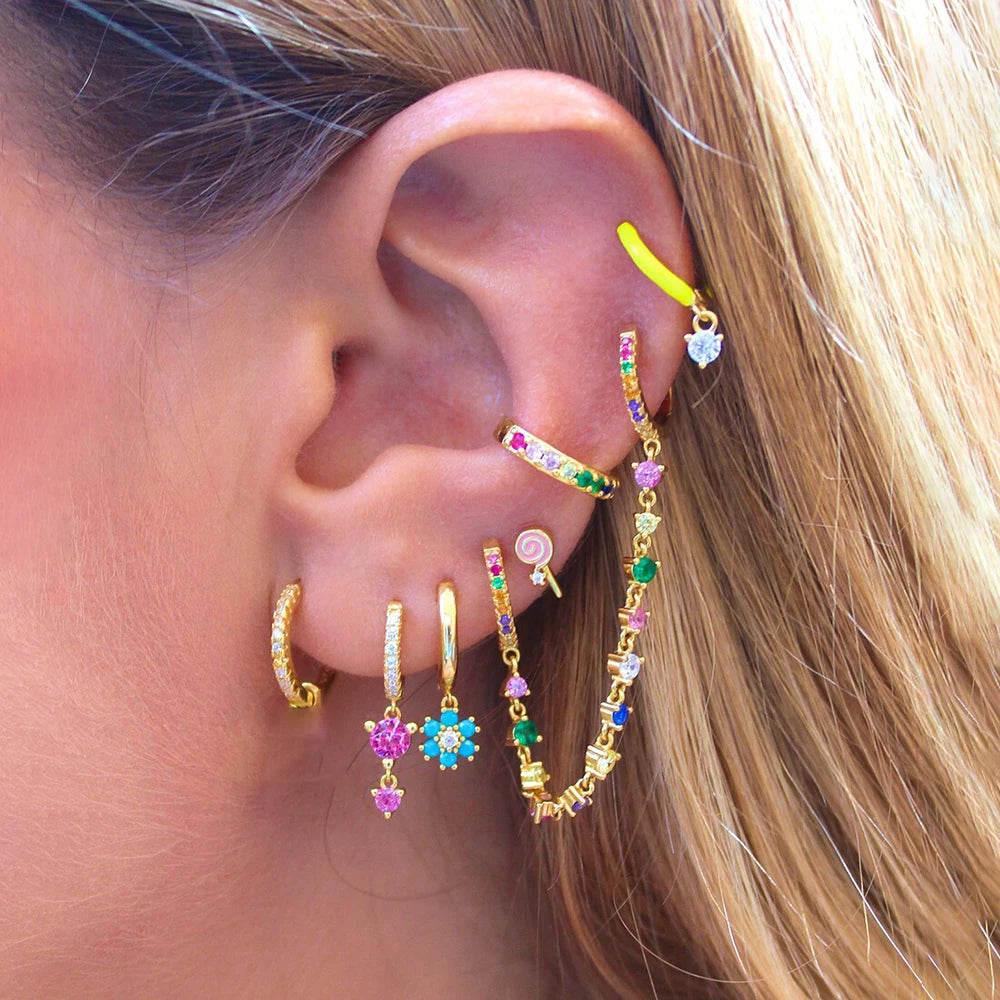 Shimmering CZ Crystal Drop Earrings - Elegant Stainless Steel Fashion Jewelry for Women