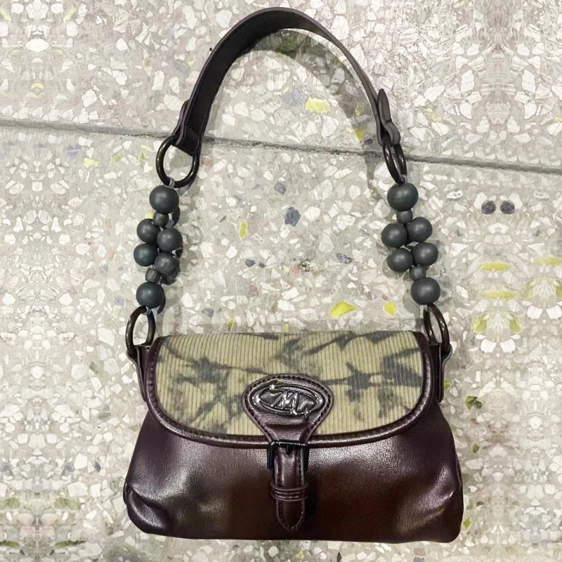 England Style Bags For Women Luxury Designer Handbags And Purses 2024 New In PU Beading Sequined Letter Small Underarm Shoulder